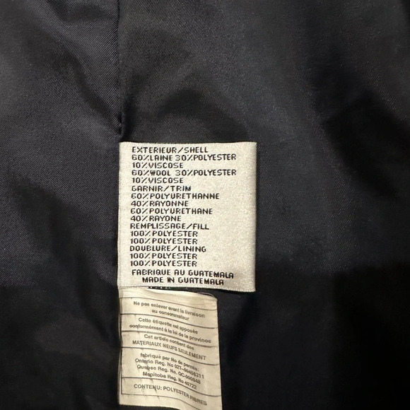 DKNY wool blend coat navy with black great condition  size 12 asymmetrical - Picture 8 of 9